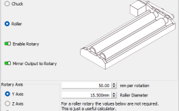 Lightburn parameters for Aetzr Rotary Attachment